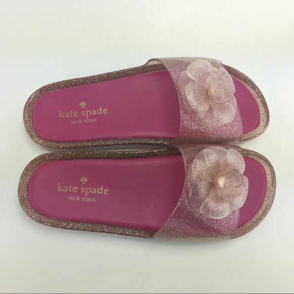 Kate Spade Glittery Jelly Flip Flop Pink Size 8B - Picture 2 of 8